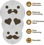 58.5mm Espresso Puck Screen, Lower Shower Screen, Metal Coffee Reusable Filter for 58mm Espresso Portafilter Basket, 1.7 Thickness(Mustache)