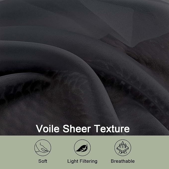 Black Sheer Curtains 108 Inches Long - Image 7