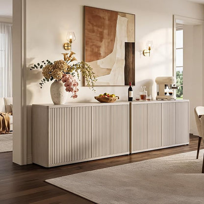 SICOTAS Buffet Cabinet with Storage Accent Sideboard with 4 Doors 66.3" Wide - Image 7