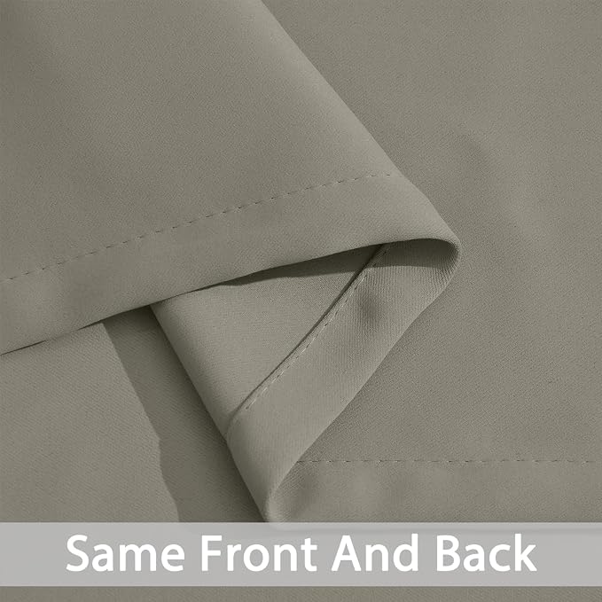 Yakamok Room Darkening Curtains 42x63 inch Length Taupe-Living Room | 2 panels - Image 6