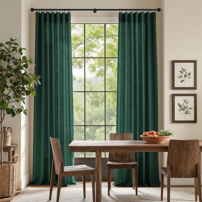 Dark Green Curtains 84 Inch Length - Image 2