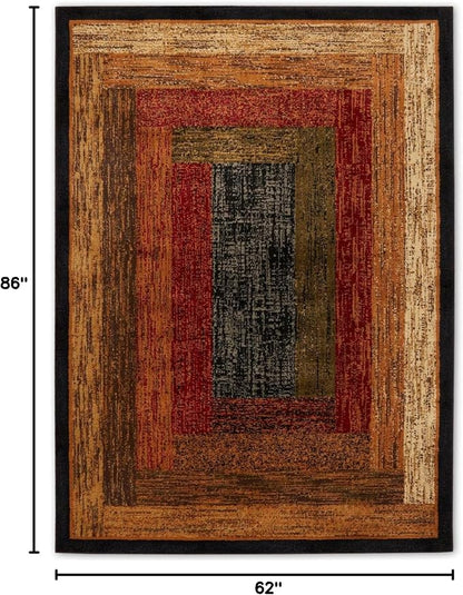 Home Dynamix Vega Modern Area Rug, Geometric Black/Brown/Red 5'2"X7'2" - Image 3