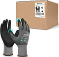 DULFINE Safety Work Gloves MicroFoam Nitrile Coated-24 Pairs Pack,Seamless Knit Nylon Glove with Black Micro-Foam Nitrile Grip,Ideal for General Purpose,Automotive,Home Improvement,Painting(Large)