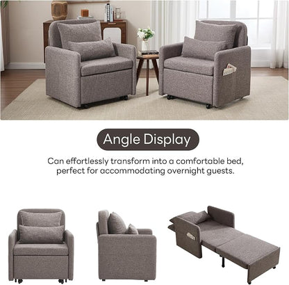 Iroomy 5-Level Adjustable Convertible Sleeper Chair, 3-in-1 Pull Out Sofa Bed - Image 10