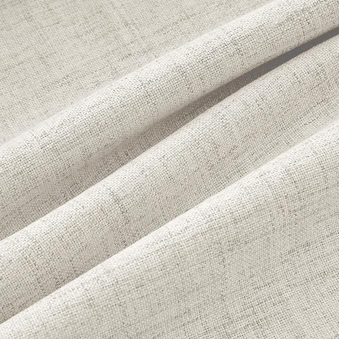 MIULEE 100% Blackout Linen Curtains 42 x 90 Inch Light Cream 2 Panels | Thermal - Image 9