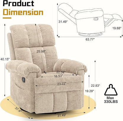 Korser Recliner Chair, Small Rocker Recliner Chair - Image 2
