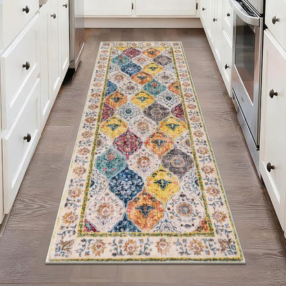 HEBE Hallway Runner Rug 2'x5', Washable Non Slip Kitchen Rug Runner | Soft Boho by HEBE