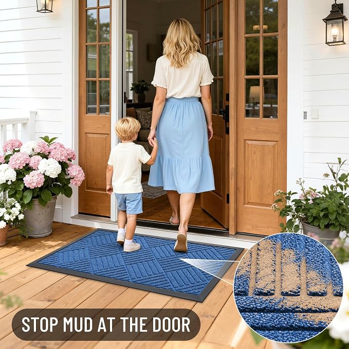 OLANLY Front Door Mat Outside Entrance 35x23, Waterproof Heavy-Duty Doormat | - Image 7