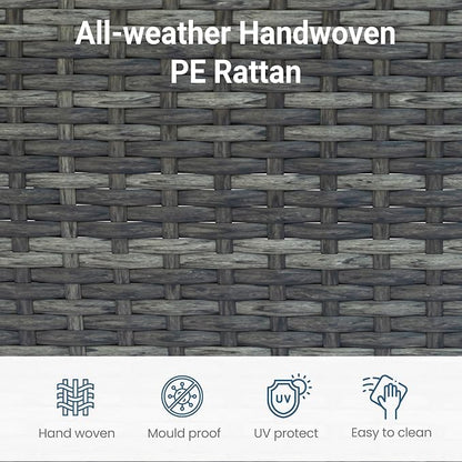 Wisteria Lane 5 Piece Outdoor Patio Furniture Set, All Weather Wicker Rattan - Image 5