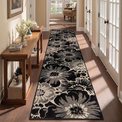 Findosom Hallway Runner Rug 2x10, Non Slip High-Low Textured Floral Washable - Image 7