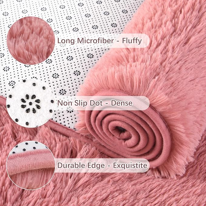 Chicrug Soft Runner Rug for Bedroom Living Room Plush Fluffy Rug 2x8 | Shag - Image 6