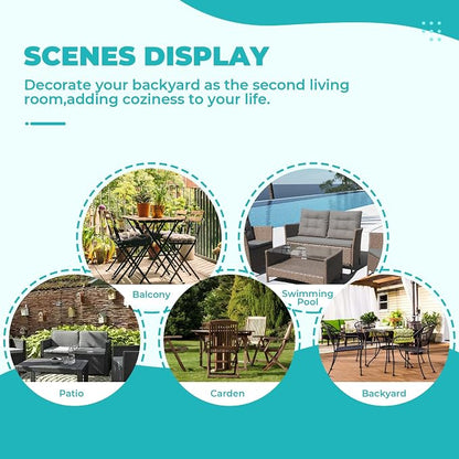 DANGHOOGY Wicker Chair Cushions, Waterproof Outdoor Loveseat Cushions - Image 7