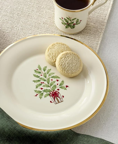 Lenox 897744 Holiday Tree Accent Plates, Service For 4, Christmas Dishes, Dinnerware Set,