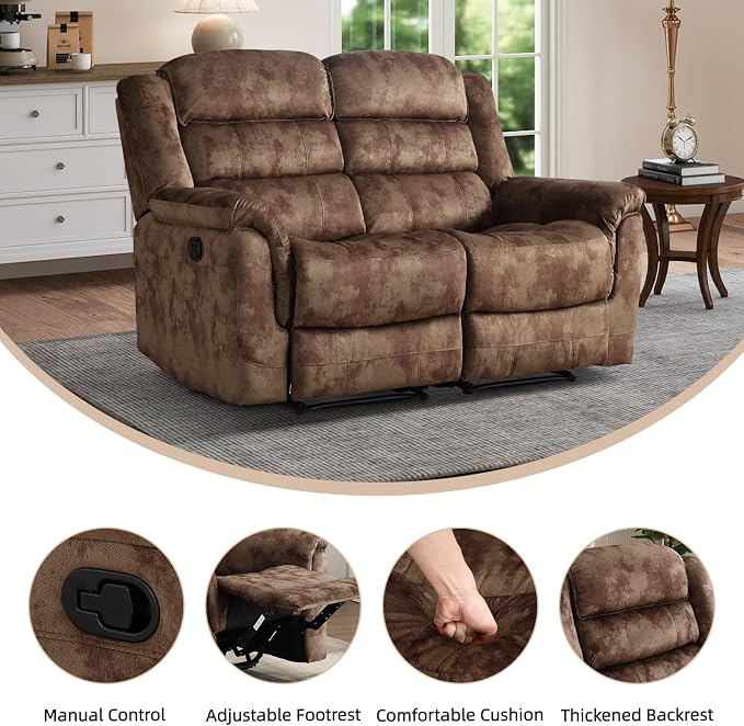 EBELLO Loveseat Recliner Sofa for Living Room, Extra Wide Modern Overstuffed 2 - Image 3