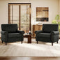 Nailhead Trim Accent Chairs Set of 2, Faux Leahter Mid Century Modern Living by ErdoruLiving