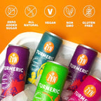 ZYN Turmeric Wellness Drink (24 Pack), Lemon Ginger Flavored Turmeric Curcumin Drink with Black Pepper, No Added Sugar, Low Carb & Low Calorie Drink, Clean Alternative