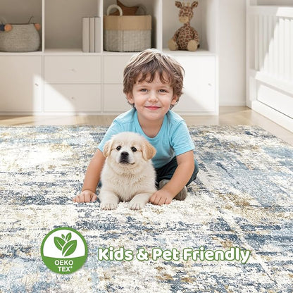 LOONGRUG 7x10 Area Rug Washable Large Neutral Modern Living Room Rugs | - Image 8