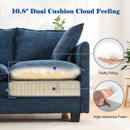 Loveseat Sofa Cloud Sofa Couch 50'', Modern Loveseats 2 Seat Couch 27" Deep Seat - Image 4