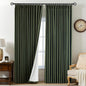 AUSSPVOCT Pinch Pleated 95 Inch Linen Curtains 100% Blackout by AUSSPVOCT