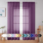 Simplebrand Plum Purple Sheer Curtains 84 Inches Long 2 Panels, Light Filtering by Simplebrand