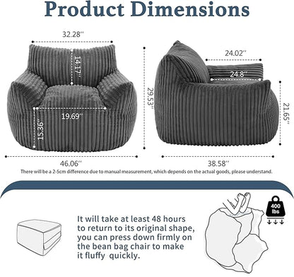 Giant Plush Bean Bag Chair for Adults - Image 2