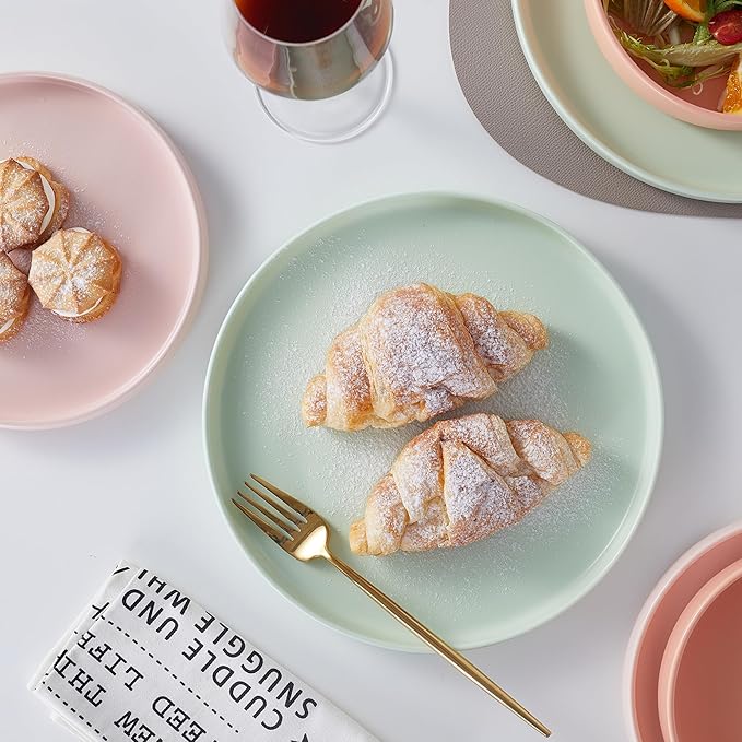 Stone lain Stella Dinner Plate 6-Piece Set, Round, Porcelain, Lime Green