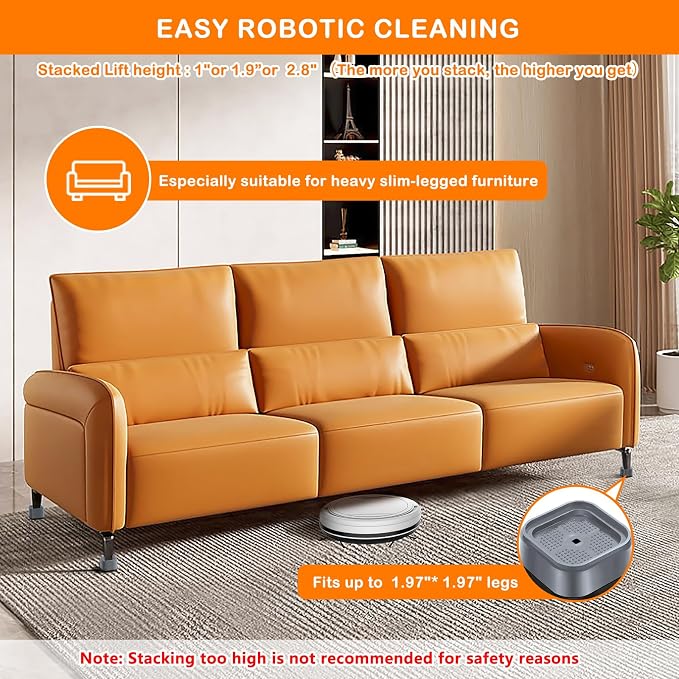 shouwuhho 4 Pack Furniture Risers Adjustable Bed Risers Heavy Duty Lifts Height - Image 3