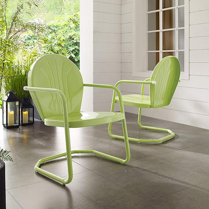 Crosley Furniture Griffith Outdoor Chair, Retro Metal Patio Chairs - Image 17