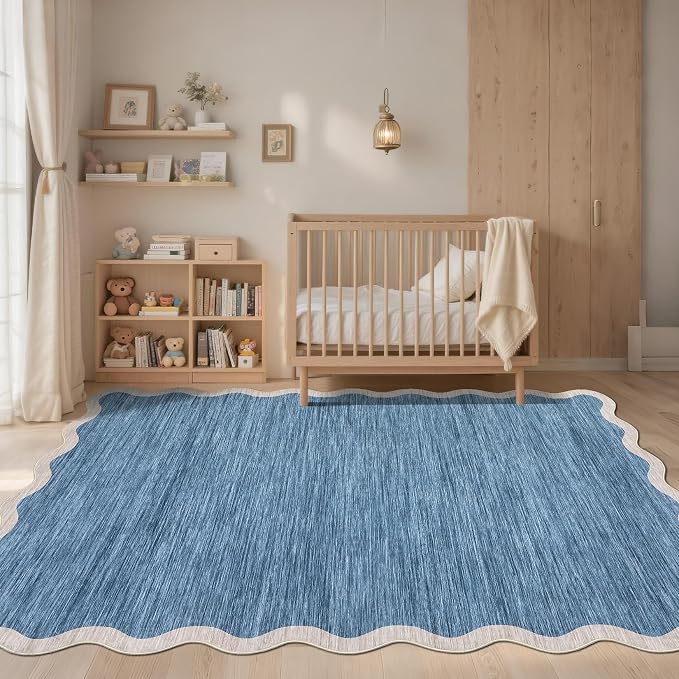 GarveeHome Scalloped Area Rug 4x6 Washable Rug Non Slip - Image 2
