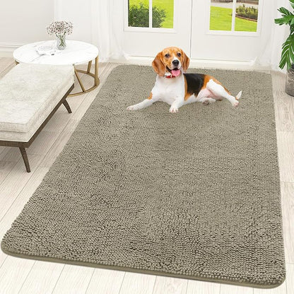 OLANLY Dog Door Mat for Muddy Paws 59x35, Super Absorbent Chenille Mud Mat | by OLANLY
