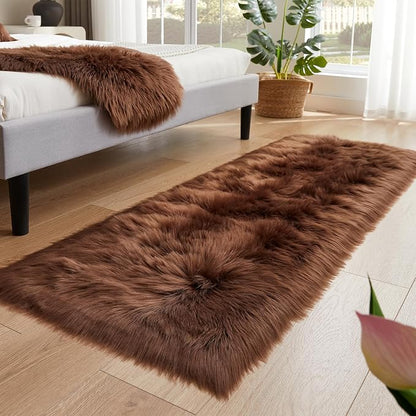 EasyJoy Ultra Soft Fluffy Rugs Faux Fur Rug Chair Cover Seat Pad Fuzzy Area Rug - Image 4