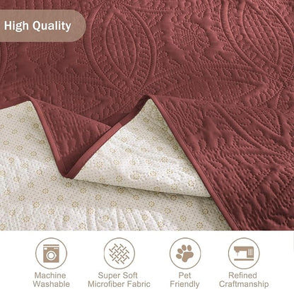 Red Quilted Recliner Chair Covers, Waterproof Recliner Chair Covers, Lazy Boy - Image 5
