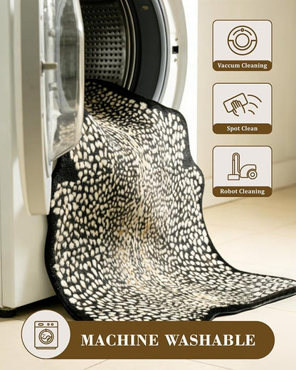 Leopard Print Rug for Living Room, Cheetah Rug 5.2x7 Faux Animal Print Skin - Image 4