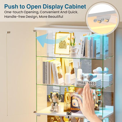 HNEBC 5 Tier Glass Display Cabinet, 66.9" Curio Cabinet - Image 7
