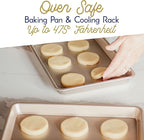 Ultra Cuisine Quarter Baking Sheets with 100% Stainless Steel Rack Set - Includes Premium Aluminum Baking Sheet and Dishwasher Safe Cookie Cooling Racks,Commercial Quality 13"x9"x1"