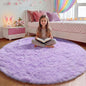 Light Purple Round Rug 4ft, Fluffy Soft Circle Area Rugs by ONASAR