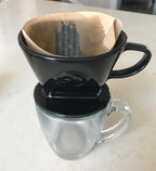 Coffee Pour Over Single Cup Ceramic Brewer Coffee Maker (Black)