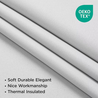 Joydeco 84 Inch 60% Blackout White Curtains 2 Panels, Elegant Soft Sheer - Image 5