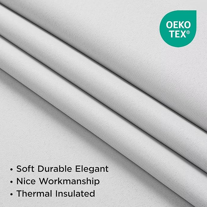 Joydeco 72 Inch 60% Blackout White Curtains 2 Panels, Elegant Soft Sheer - Image 5