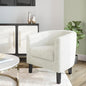 BELLEZE Accent Barrel Chair, Linen Round Chair Club Tub Sofa Corner Chair by BELLEZE