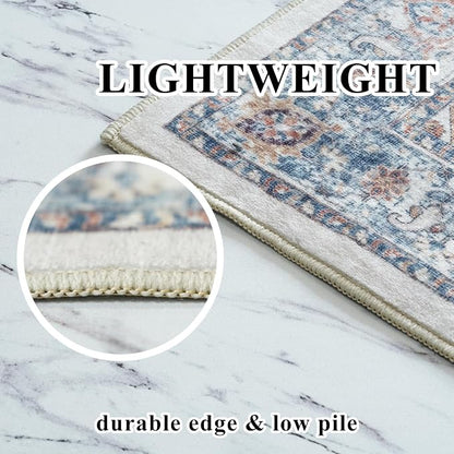 Washable 3x7 Hallway Runner Rug: Vintage 7ft Water-Resistant Soft Runner Rug - Image 7