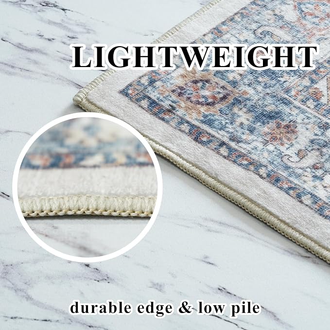 2x4 Washable Kitchen Runner Rug: Vintage Non-Slip Low Pile Entryway Area Rugs - Image 7
