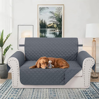 Reversible 45" Small Loveseat Sofa Covers, Dark Blue | Loveseat Covers - Image 2