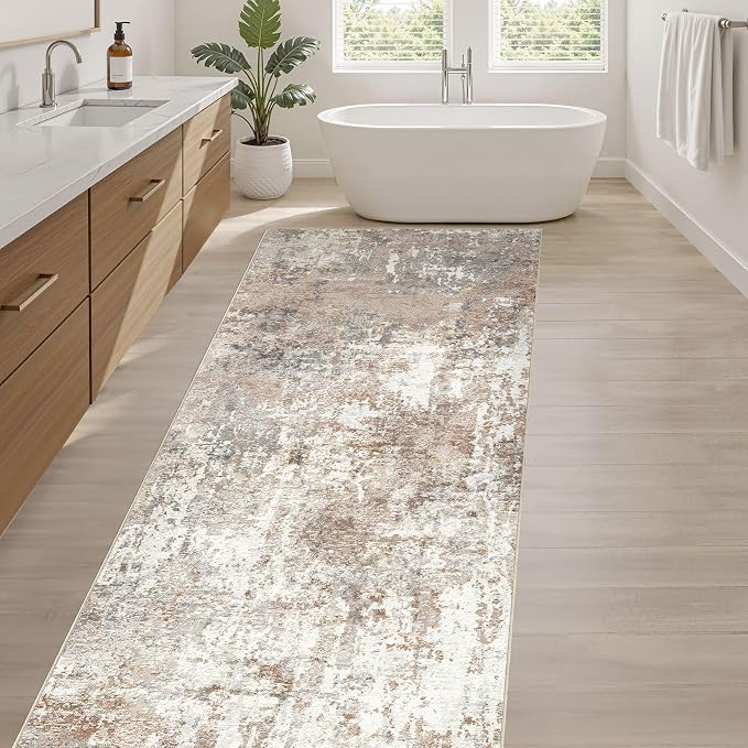 LOONGRUG Runner Rug 2x10 Washable Non-Slip Kitchen Neutral Modern Rug | - Image 5