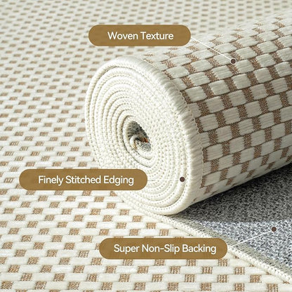 Kitchen Runner Rug Mat Non Slip Hallway Runner Washable Beige 2x6 ft | Boho - Image 5