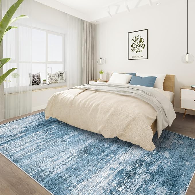 Washable Rug 5x7 Area Rugs for Living Room: Neutral Soft Rug Abstract Non Slip - Image 7