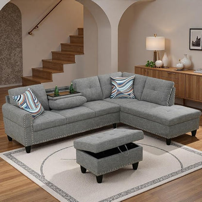 97.5" L Shaped Couch Set, Modular Sectional Couches - Image 5