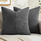 MIULEE Grey Decorative Euro Sham Pillow Covers 24x24 Inch 2 Pack | Boho by MIULEE