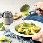 Spring Chef Magnetic Measuring Cups & Spoons Set (Patent Pending), Strong Magnets, Heavy Duty Stainless Steel Fits in Spice Jars for Baking & Cooking, BPA Free, Round Set of 15 with Leveler, Aqua Sky