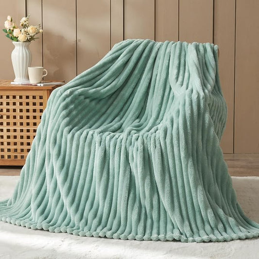NEWCOSPLAY Fleece Ribbed Cozy Throw Blanket by NEWCOSPLAY